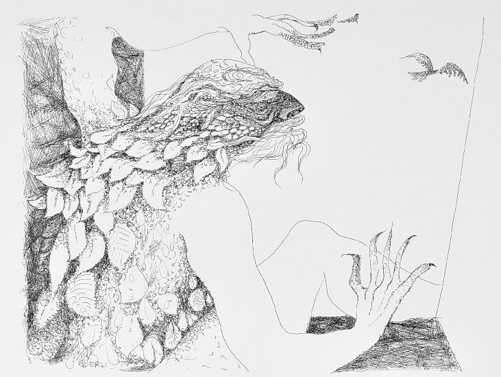 Jacques BOÉRI - Original drawing - Ink - The transformation