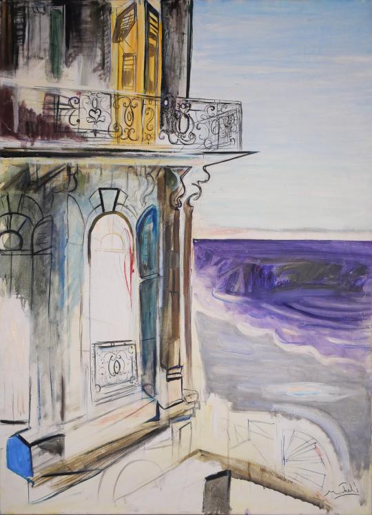 Janie Michels - Original painting - Oil - Trouville, the balcony