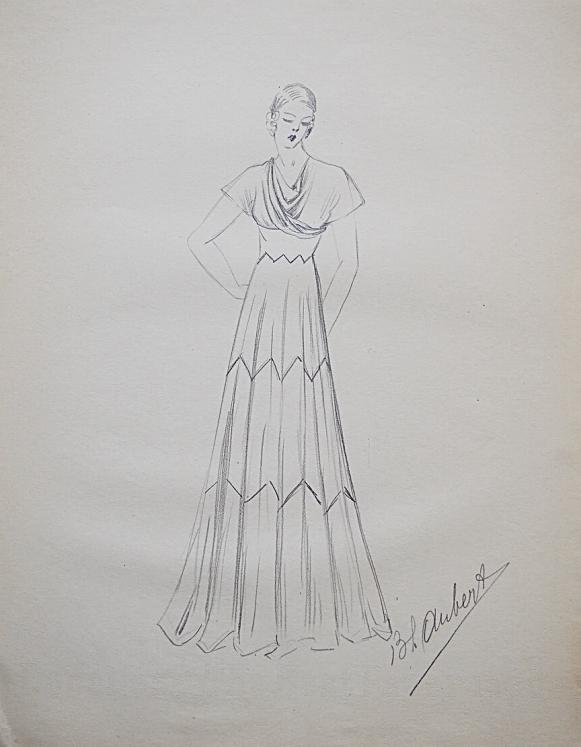 VIONNET Workshop - Original drawing - Pencil - Dress 4