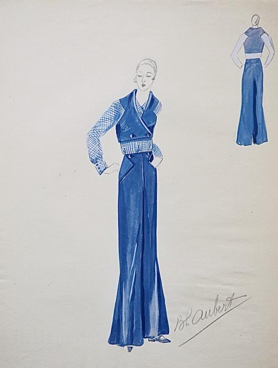 VIONNET Workshop - Original drawing - Pencil - Blue suit 26