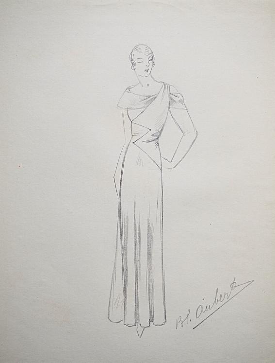 VIONNET Workshop - Original drawing - Pencil - Dress 71