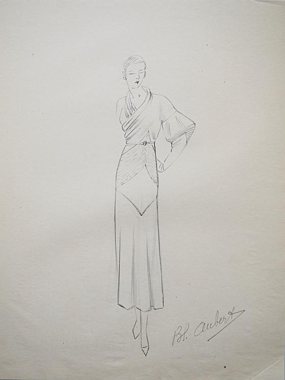 VIONNET Workshop - Original drawing - Pencil - Dress 72