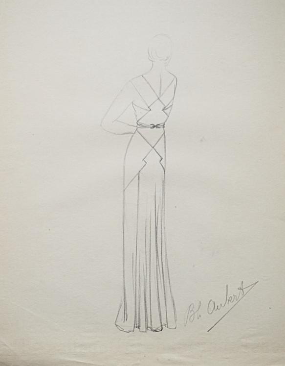 VIONNET Workshop - Original drawing - Pencil - Dress 74