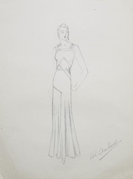 VIONNET Workshop - Original drawing - Pencil - Dress 161