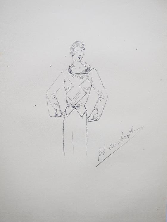 VIONNET Workshop - Original drawing - Pencil - Short jacket 169