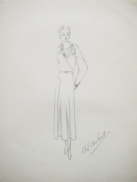 VIONNET Workshop - Original drawing - Pencil - Dress 176