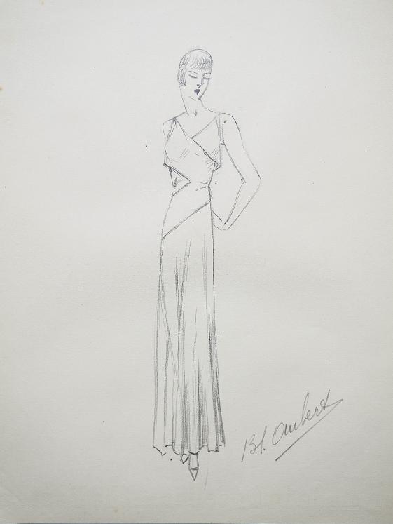 VIONNET Workshop - Original drawing - Pencil - Dress 178