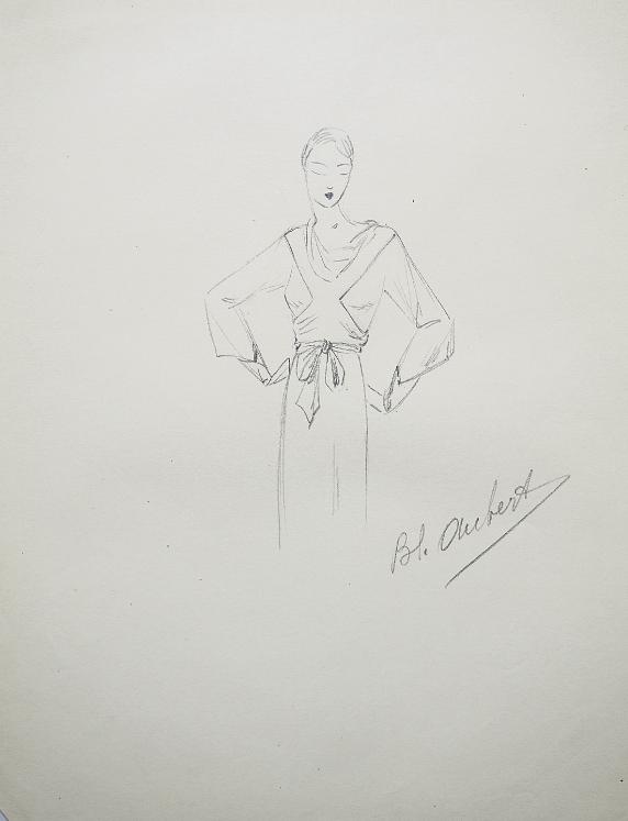 VIONNET Workshop - Original drawing - Pencil - Dress 179