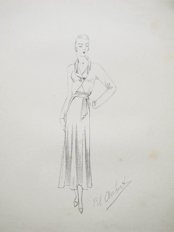 VIONNET Workshop - Original drawing - Pencil - Dress 183