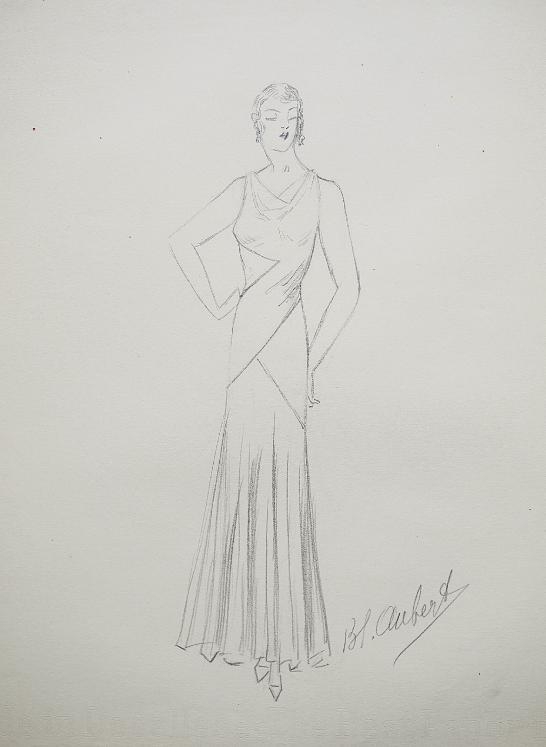 VIONNET Workshop - Original drawing - Pencil - Dress 189