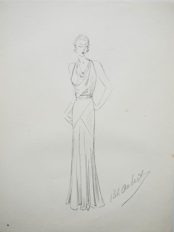 VIONNET Workshop - Original drawing - Pencil - Dress 191