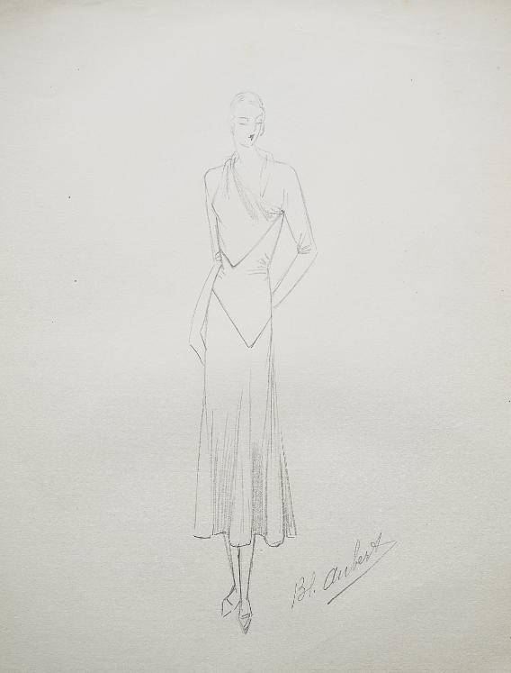 VIONNET Workshop - Original drawing - Pencil - Dress 193