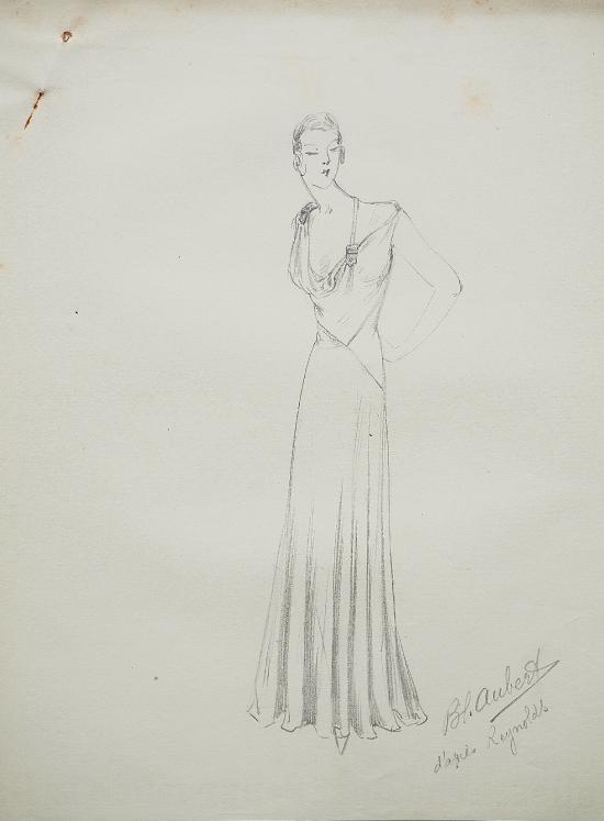 VIONNET Workshop - Original drawing - Pencil - Dress 210