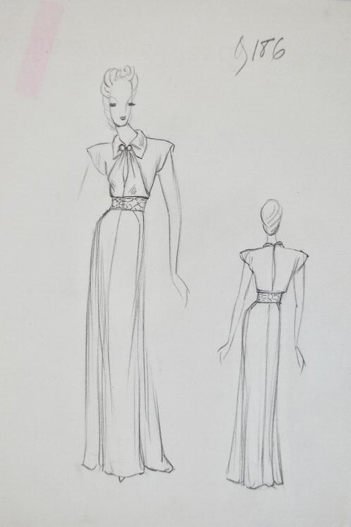 VIONNET Workshop - Original drawing - Pencil - Dress 267