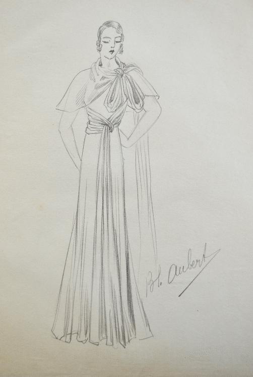 VIONNET Workshop - Original drawing - Pencil - Dress 273