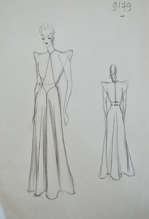 VIONNET Workshop - Original drawing - Pencil - Dress 283