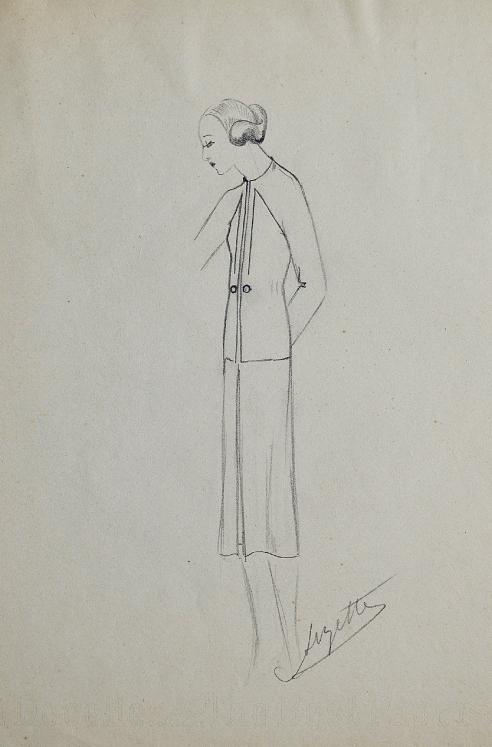 VIONNET Workshop - Original drawing - Pencil - Dress 404
