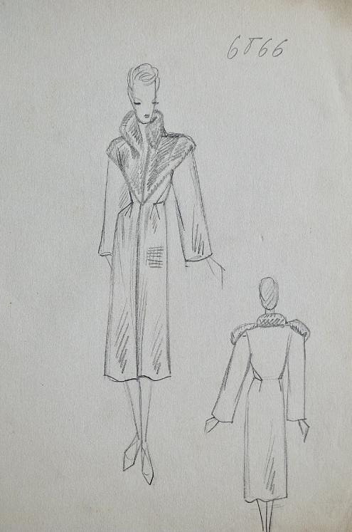 VIONNET Workshop - Original drawing - Pencil - Dress 407