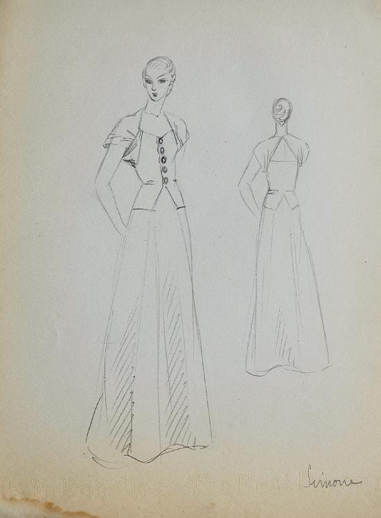 VIONNET Workshop - Original drawing - Pencil - Dress 456