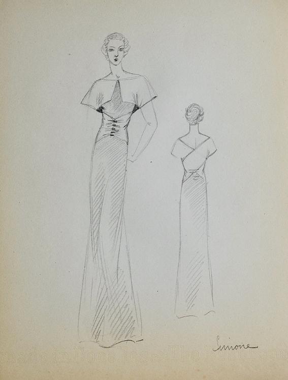 VIONNET Workshop - Original drawing - Pencil - Dress 461