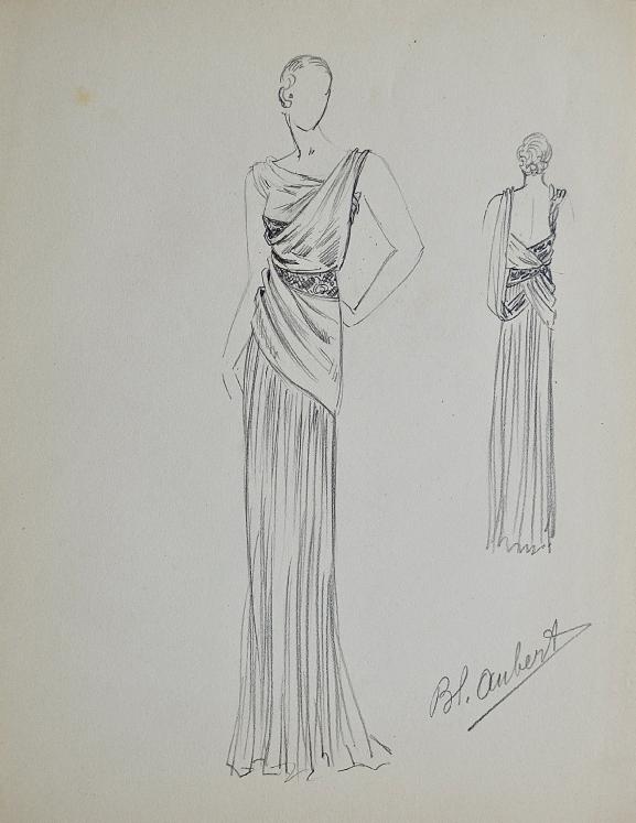 VIONNET Workshop - Original drawing - Pencil - Dress 501