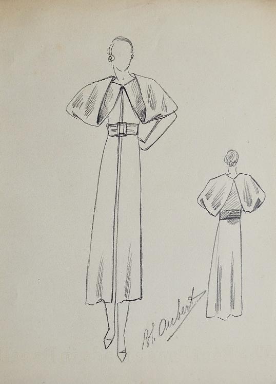 VIONNET Workshop - Original drawing - Pencil - Dress 530