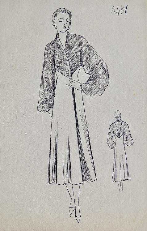 VIONNET Workshop - Original drawing - Pencil - Dress 559