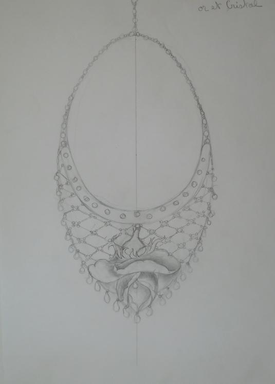 Janine JANET - Original drawing - Pencil - Jewelry project 3