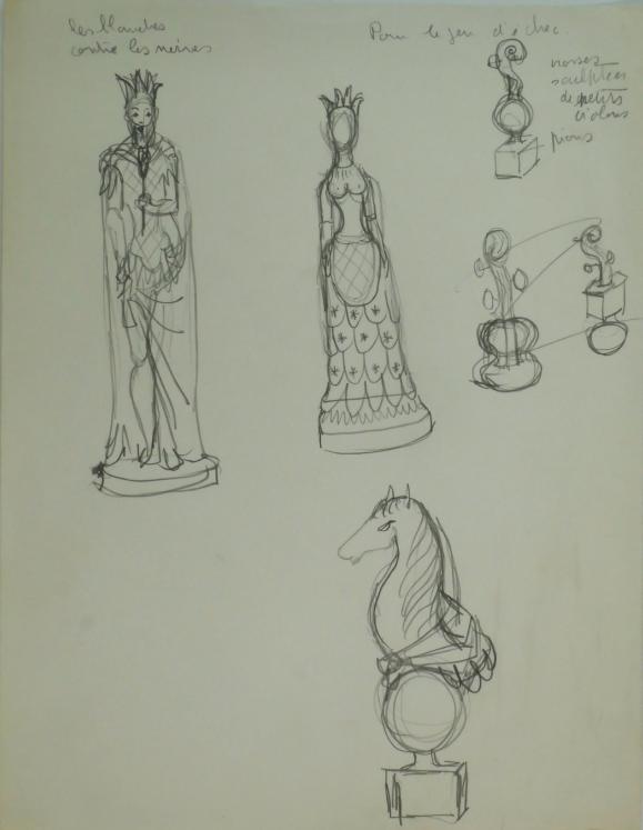 Janine JANET - Original drawing - Pencil - Sculpture study 10