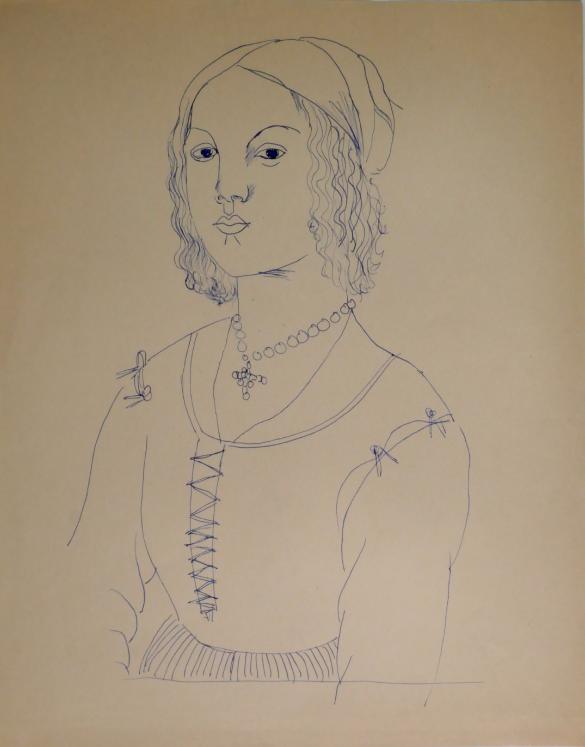 Janine JANET - Original drawing - Ink - Female portrait 11