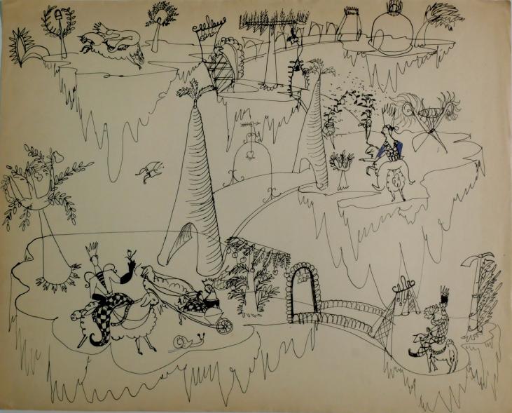 Janine JANET - Original drawing - Ink - Fantasy landscape
