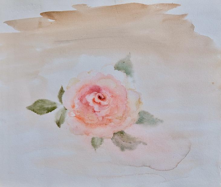 Janine JANET - Original painting - Watercolor - Rose 3