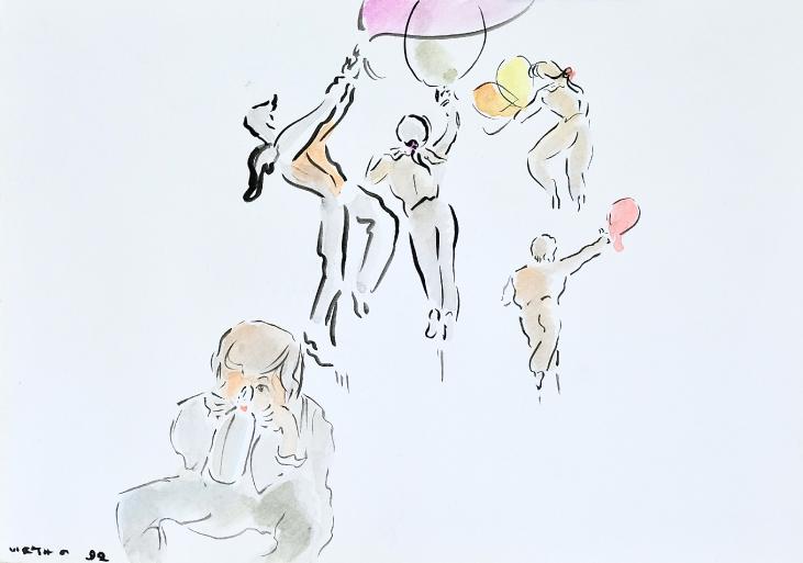 Claude VIETHO - Original drawing - Ink - Set of balloons