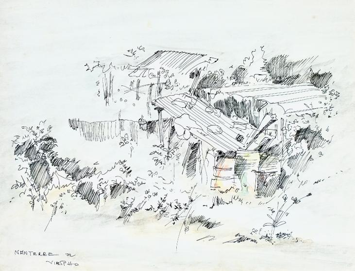 Claude VIETHO - Original drawing - Ink - Nanterre 1