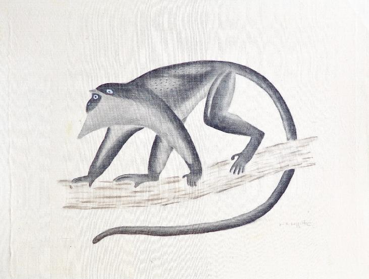 LA ROCHE LAFFITTE - Original painting - Watercolor - Monkey 1