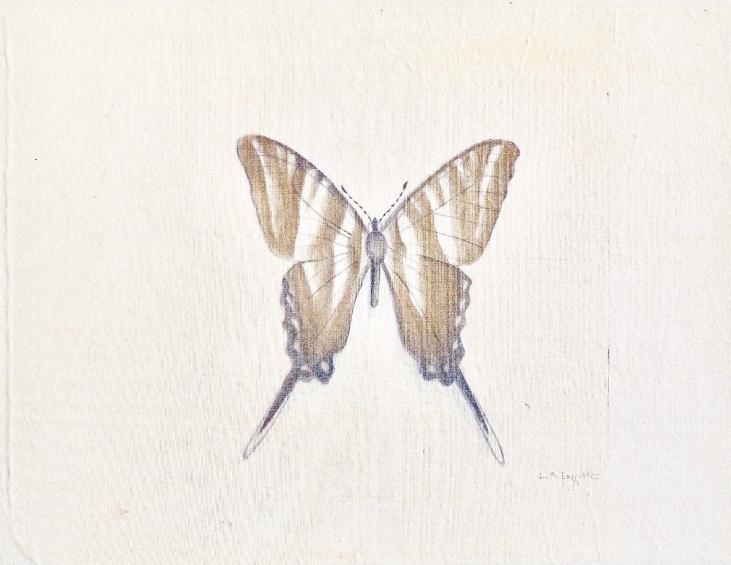 LA ROCHE LAFFITTE - Original painting - Watercolor - Brown Butterfly 7