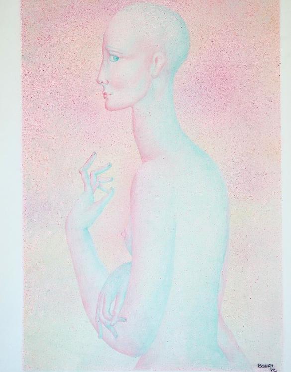 Jacques BOÉRI - Original print - Cotechnigraphy - Naked woman