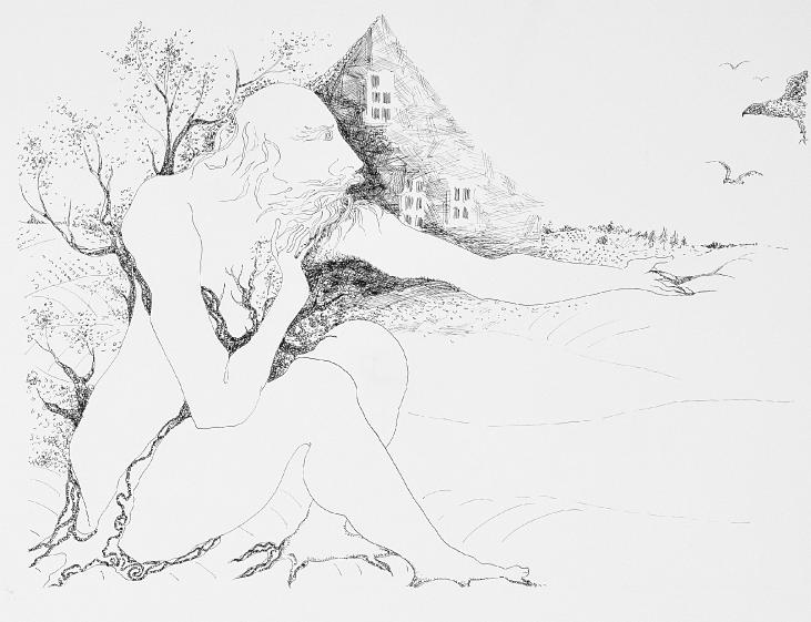 Jacques BOÉRI - Original drawing - Ink - Man and nature