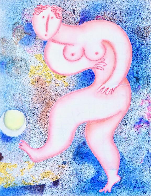 Jacques BOÉRI - Original print - Cotechnigraphy - Woman in Pink