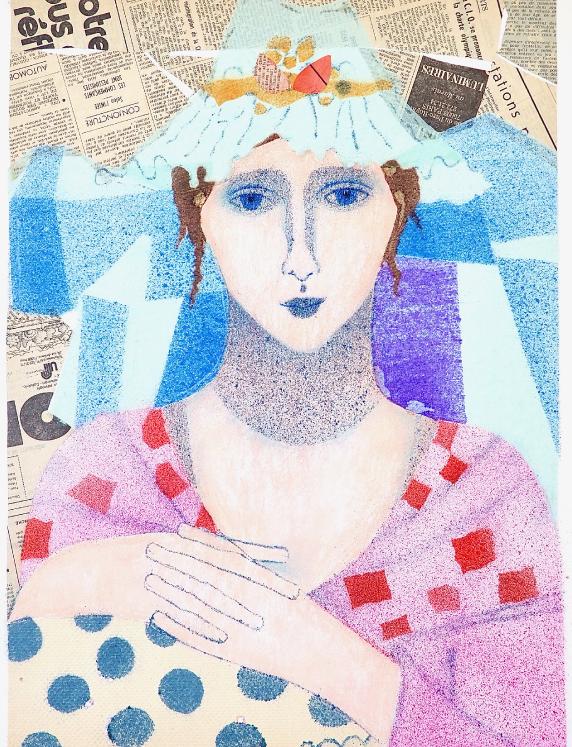 Jacques BOÉRI - Original print - Cotechnigraphy - Woman in the hat 4