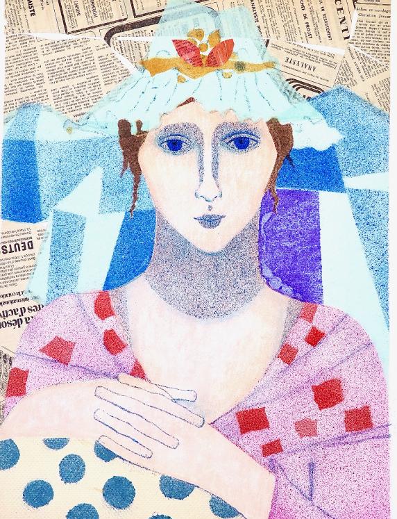 Jacques BOÉRI - Original print - Cotechnigraphy - Woman in the hat 3