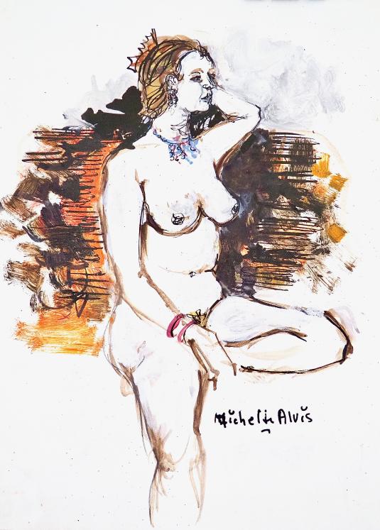Michel DE ALVIS - Original Painting - Oil - Naked 4