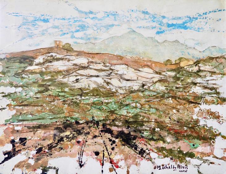 Michel DE ALVIS - Original Painting - Oil - Corsica Landscape 2