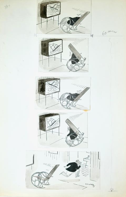 Henri MOREZ - Original Drawing - Ink - Sea sickness