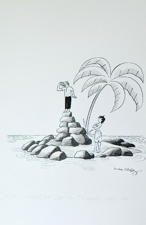 Henri MOREZ - Original Drawing - Ink - Boredom