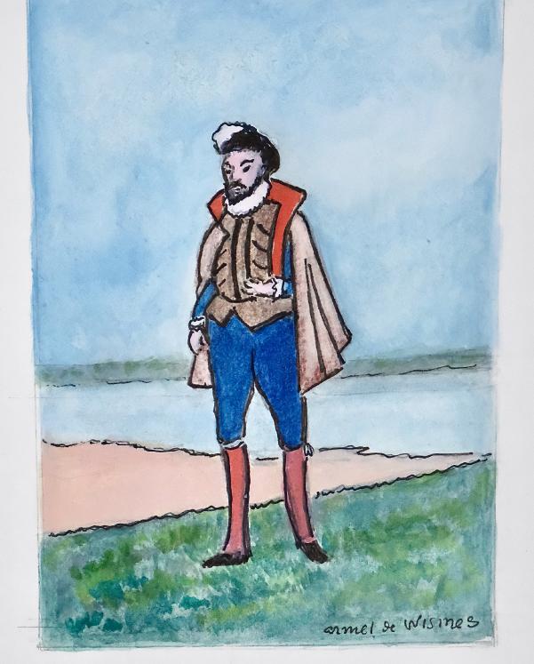 Armel DE WISMES - Original Painting - Watercolor - Quality man