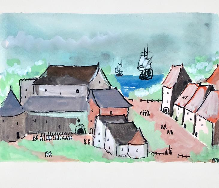 Armel DE WISMES - Original Painting - Watercolor - Landscape