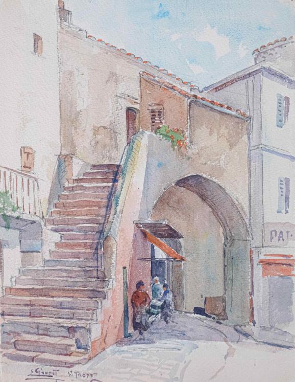 Etienne GAUDET - Original painting - Watercolor - St Tropez