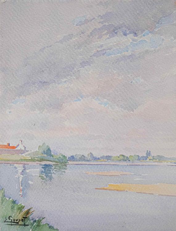 Etienne GAUDET - Original painting - Watercolor - Blois, The Loire