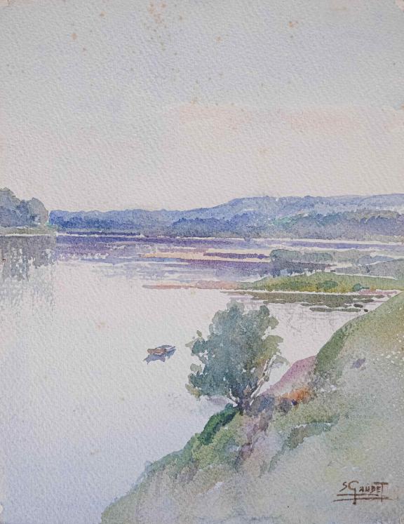 Etienne GAUDET - Original painting - Watercolor - Blois, The Loire